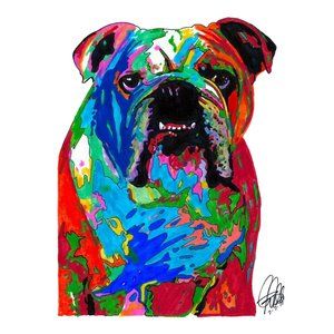 English Bulldog Pet Dog Poster Print Wall Art 18x24
